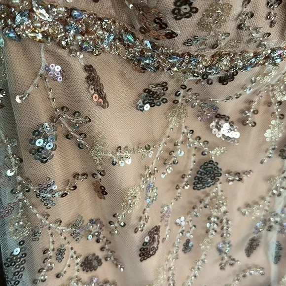 Mac Duggal 68049 Nude Embellished Sleeveless Lace Up Gown 4 NEW $498 - Picture 6 of 11